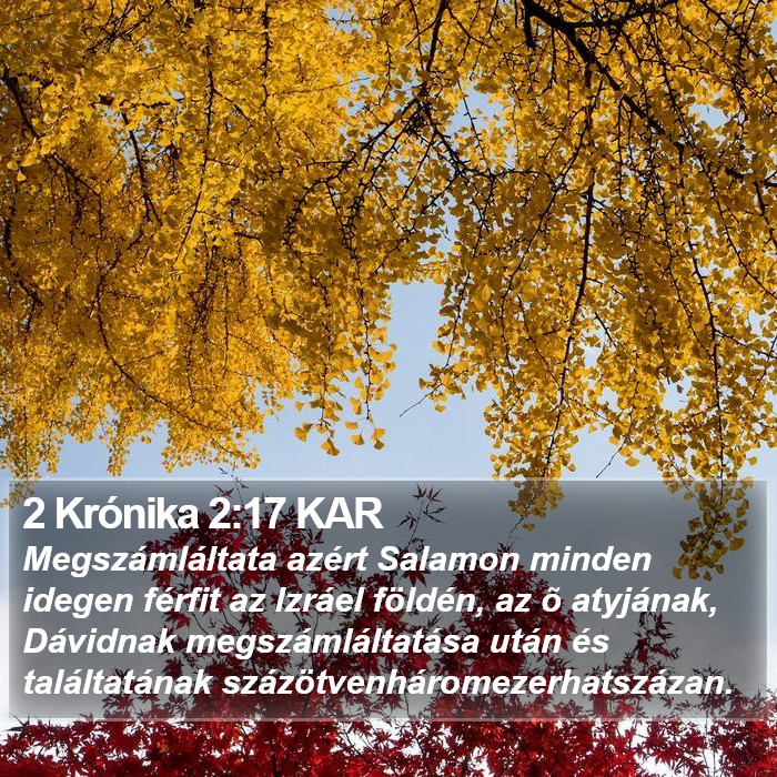 2 Krónika 2:17 KAR Bible Study