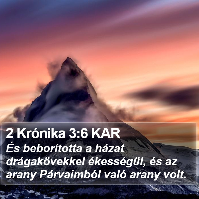 2 Krónika 3:6 KAR Bible Study