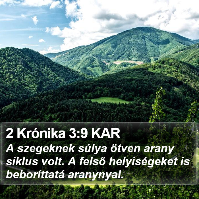 2 Krónika 3:9 KAR Bible Study