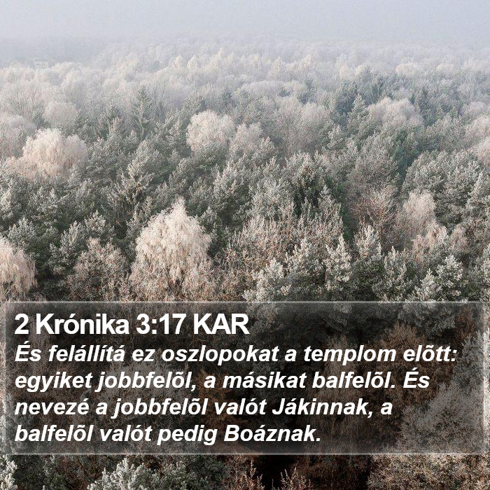 2 Krónika 3:17 KAR Bible Study