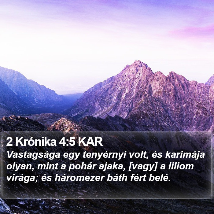 2 Krónika 4:5 KAR Bible Study