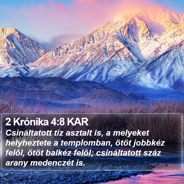 2 Krónika 4:8 KAR Bible Study