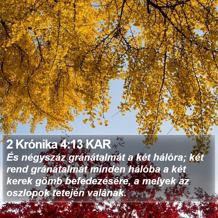 2 Krónika 4:13 KAR Bible Study