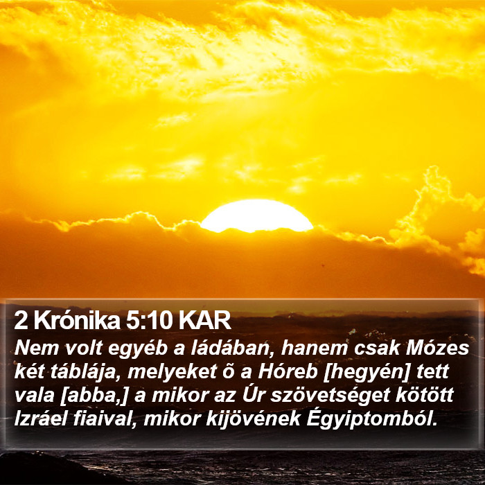 2 Krónika 5:10 KAR Bible Study