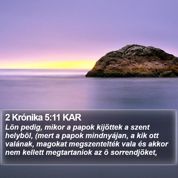 2 Krónika 5:11 KAR Bible Study