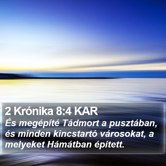 2 Krónika 8:4 KAR Bible Study