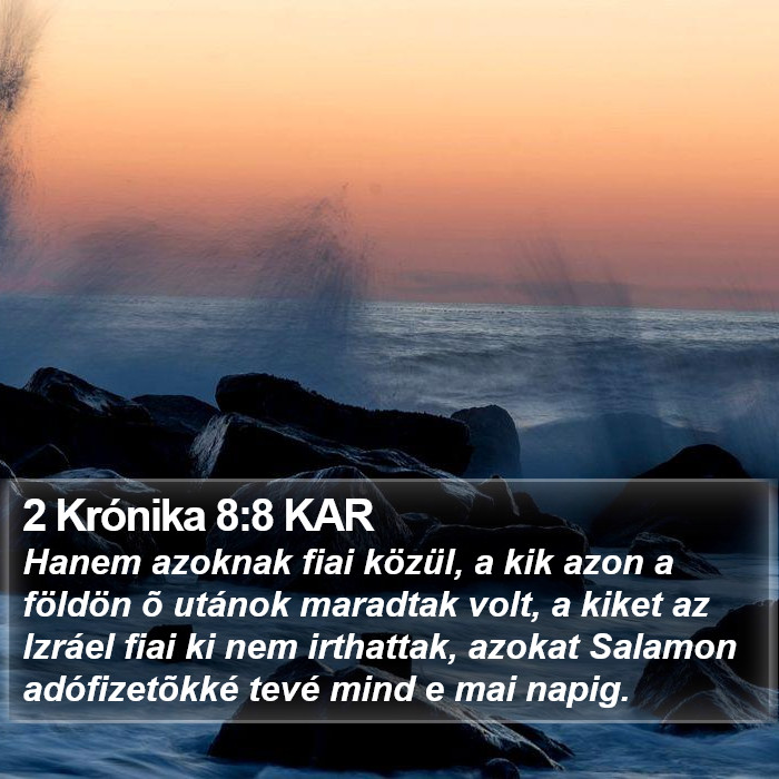 2 Krónika 8:8 KAR Bible Study