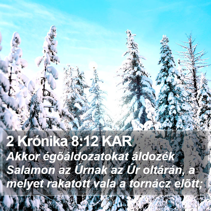 2 Krónika 8:12 KAR Bible Study