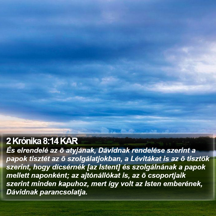 2 Krónika 8:14 KAR Bible Study