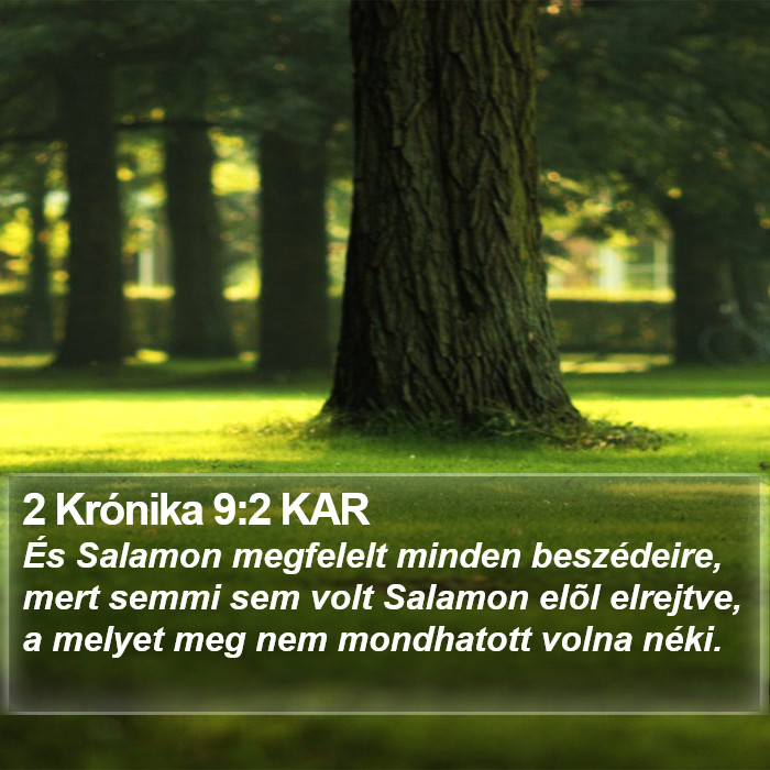 2 Krónika 9:2 KAR Bible Study