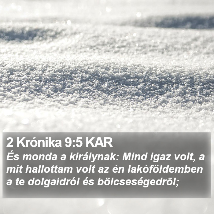 2 Krónika 9:5 KAR Bible Study