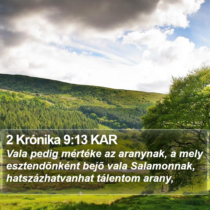 2 Krónika 9:13 KAR Bible Study