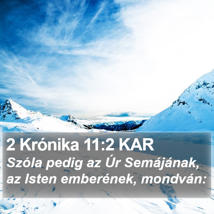 2 Krónika 11:2 KAR Bible Study