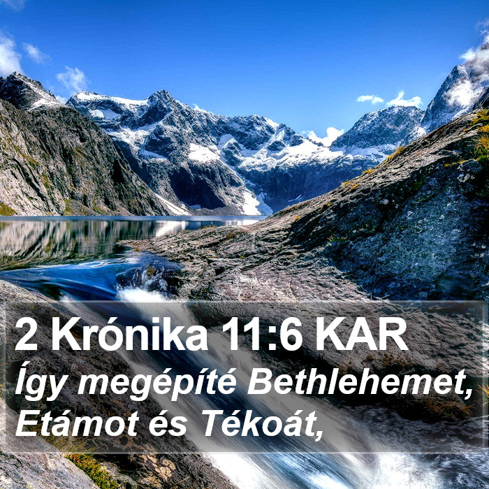 2 Krónika 11:6 KAR Bible Study