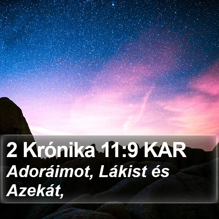 2 Krónika 11:9 KAR Bible Study