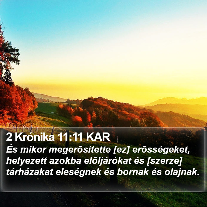 2 Krónika 11:11 KAR Bible Study