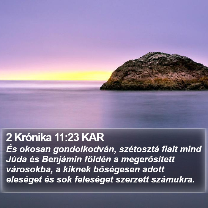 2 Krónika 11:23 KAR Bible Study