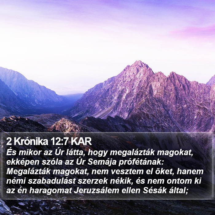 2 Krónika 12:7 KAR Bible Study