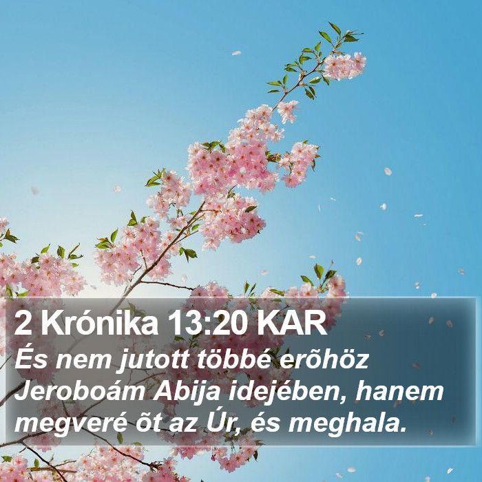 2 Krónika 13:20 KAR Bible Study