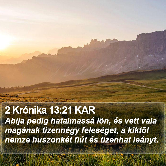 2 Krónika 13:21 KAR Bible Study