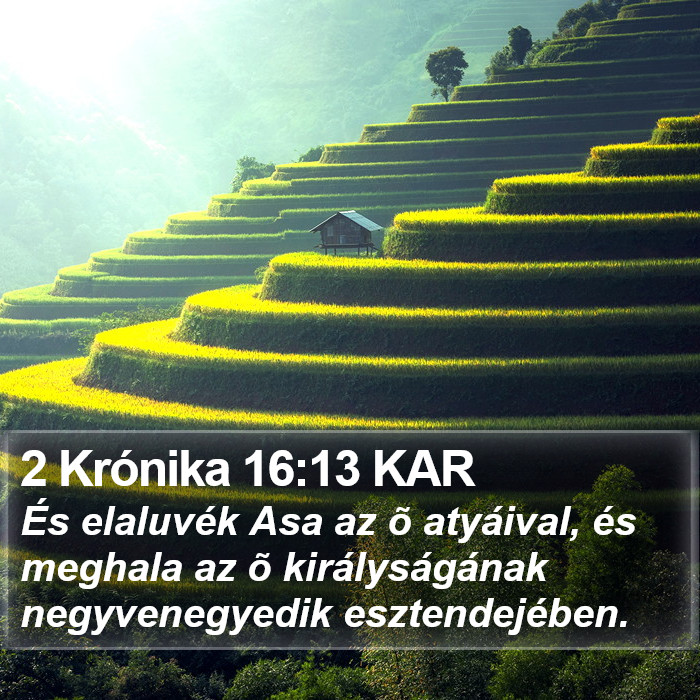 2 Krónika 16:13 KAR Bible Study