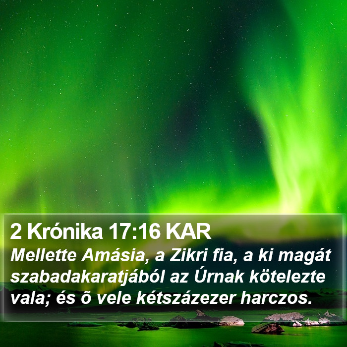 2 Krónika 17:16 KAR Bible Study