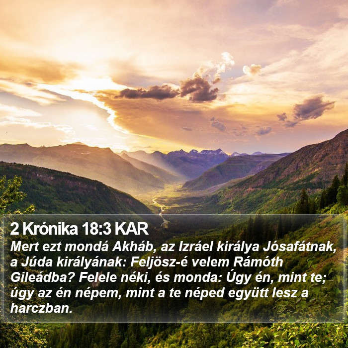 2 Krónika 18:3 KAR Bible Study