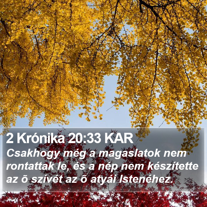 2 Krónika 20:33 KAR Bible Study