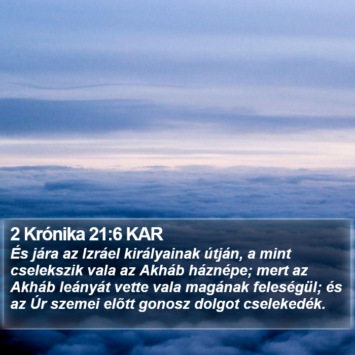 2 Krónika 21:6 KAR Bible Study