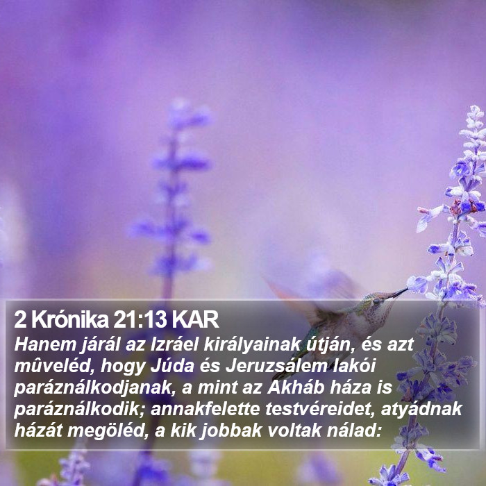 2 Krónika 21:13 KAR Bible Study