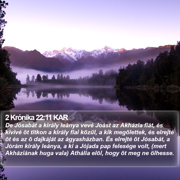 2 Krónika 22:11 KAR Bible Study