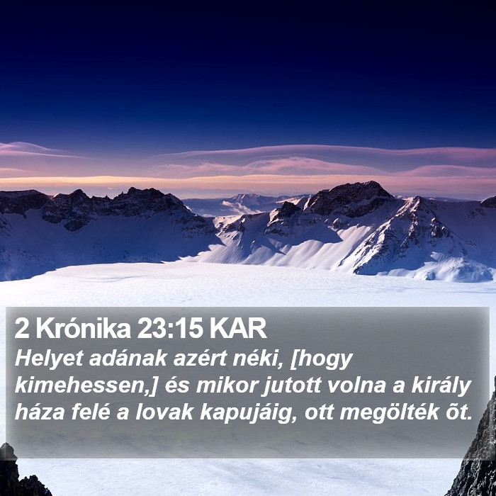 2 Krónika 23:15 KAR Bible Study