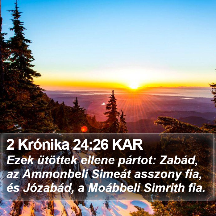 2 Krónika 24:26 KAR Bible Study