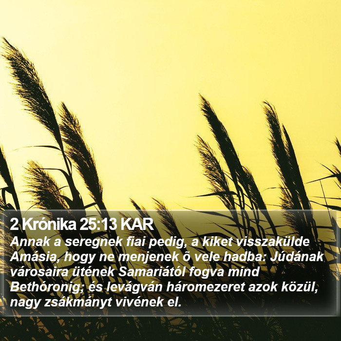 2 Krónika 25:13 KAR Bible Study