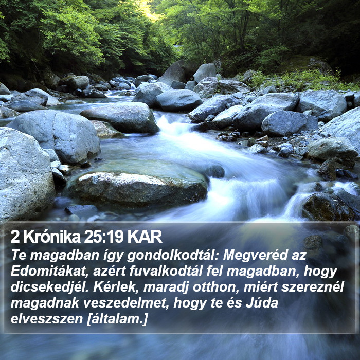 2 Krónika 25:19 KAR Bible Study