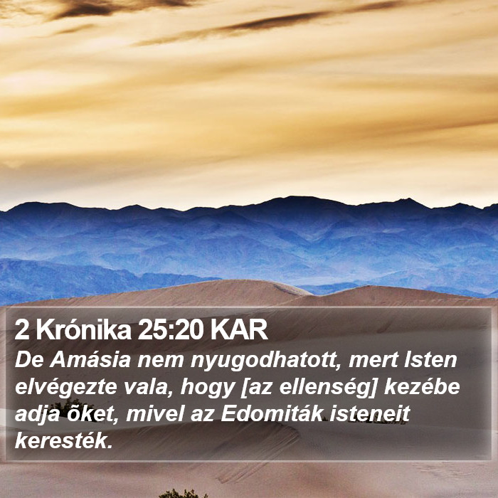 2 Krónika 25:20 KAR Bible Study