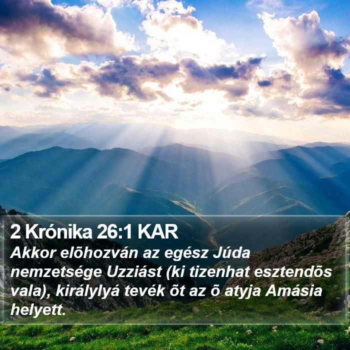 2 Krónika 26:1 KAR Bible Study