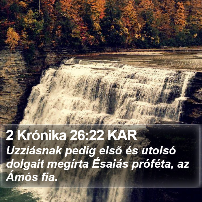 2 Krónika 26:22 KAR Bible Study