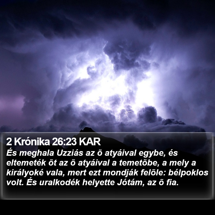 2 Krónika 26:23 KAR Bible Study