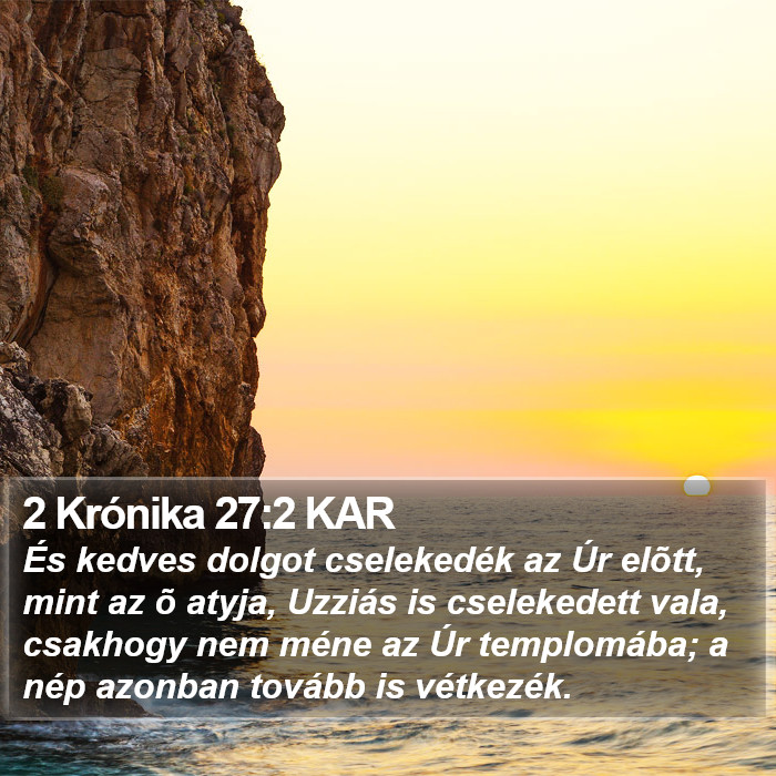 2 Krónika 27:2 KAR Bible Study