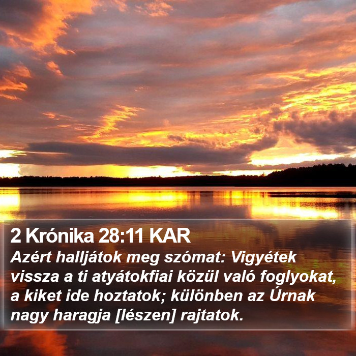 2 Krónika 28:11 KAR Bible Study