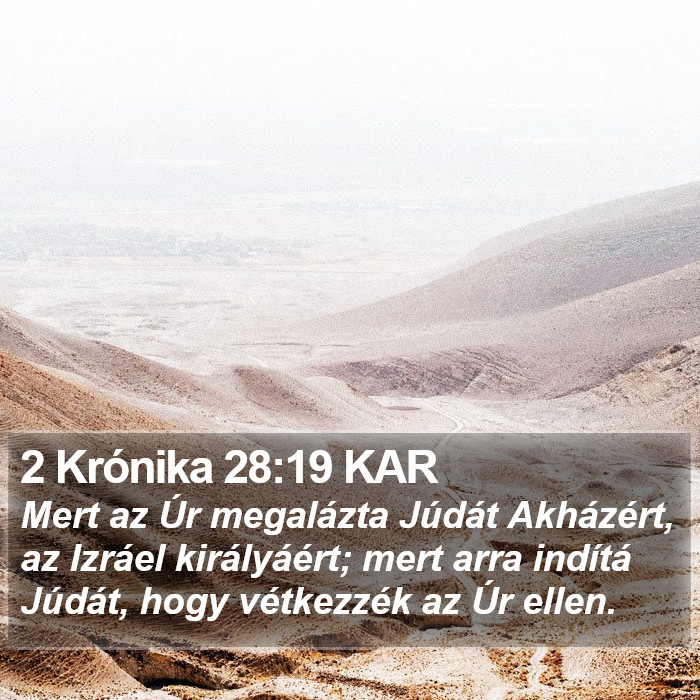 2 Krónika 28:19 KAR Bible Study