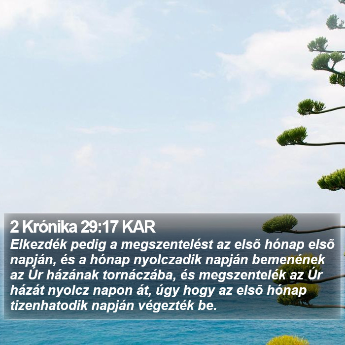 2 Krónika 29:17 KAR Bible Study