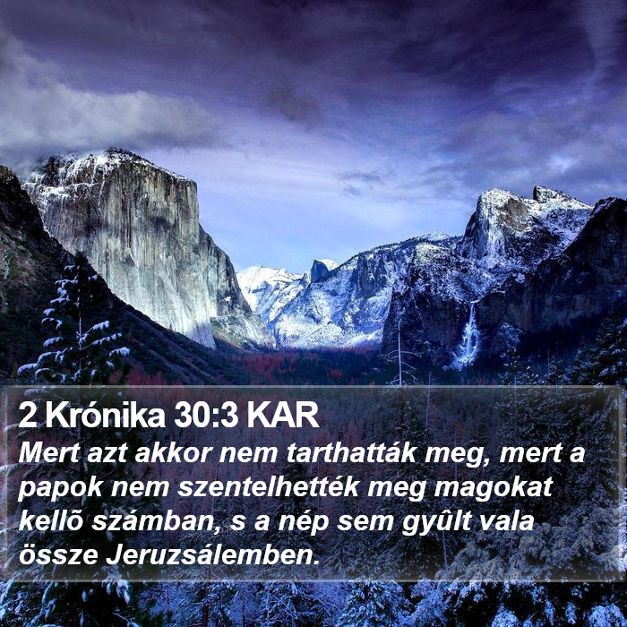 2 Krónika 30:3 KAR Bible Study