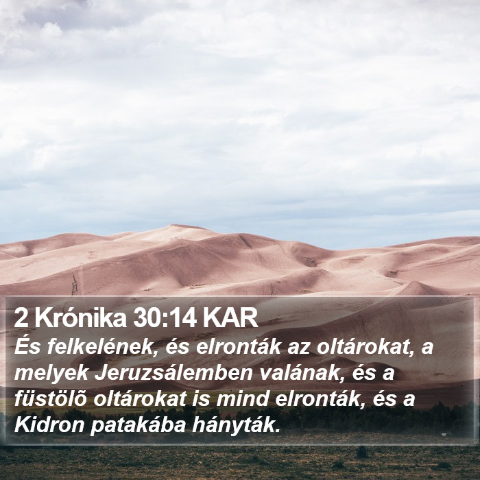 2 Krónika 30:14 KAR Bible Study