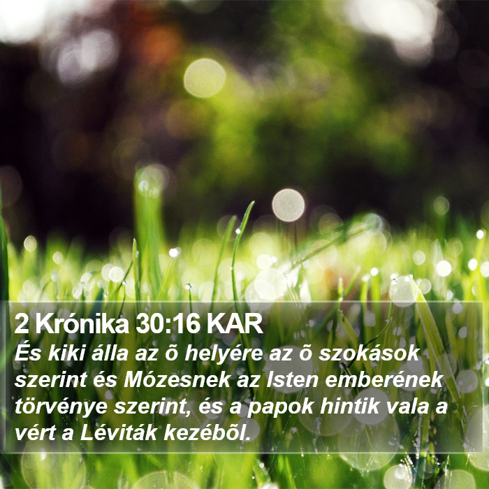 2 Krónika 30:16 KAR Bible Study