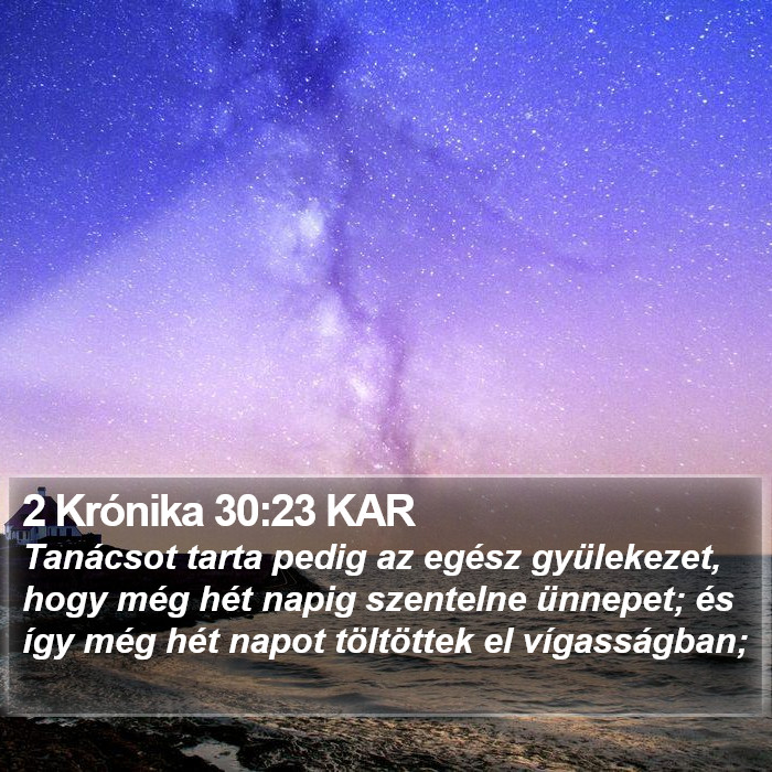 2 Krónika 30:23 KAR Bible Study