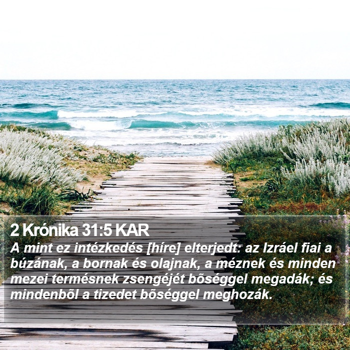 2 Krónika 31:5 KAR Bible Study