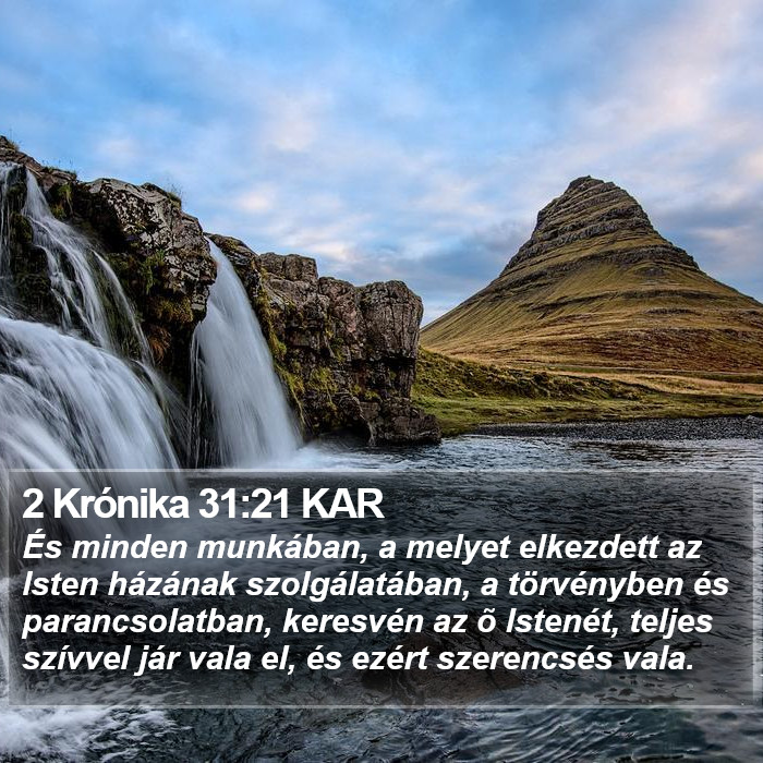 2 Krónika 31:21 KAR Bible Study