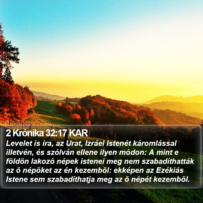 2 Krónika 32:17 KAR Bible Study